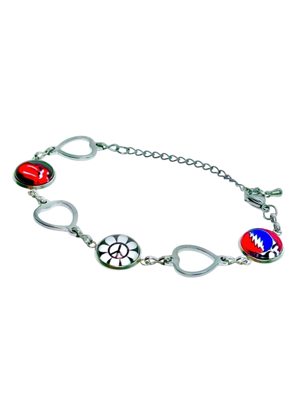 Grateful Dead Rolling Stones Deadhead Bracelet, Steal Your Face